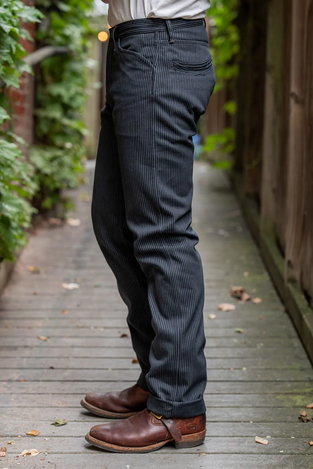 Indigofera Swearengen Pant - Grey/Black Hickory Stripe sold by Franklin and Poe product image thumbnail 3