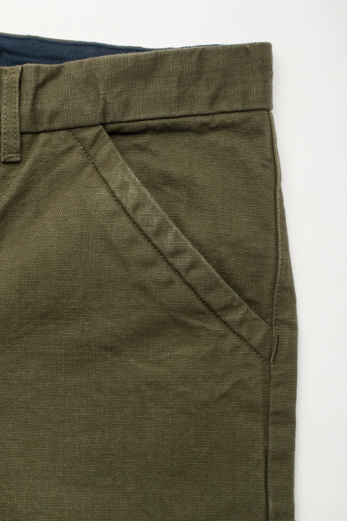 Freenote Cloth Workers Chino Slim Fit - 14oz Slub Army Green sold by Franklin and Poe product image thumbnail 5