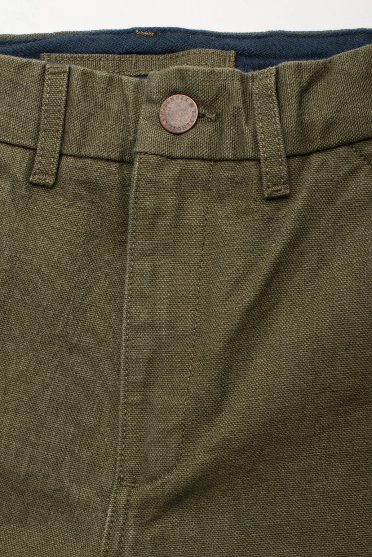 Freenote Cloth Workers Chino Slim Fit - 14oz Slub Army Green sold by Franklin and Poe product image thumbnail 4