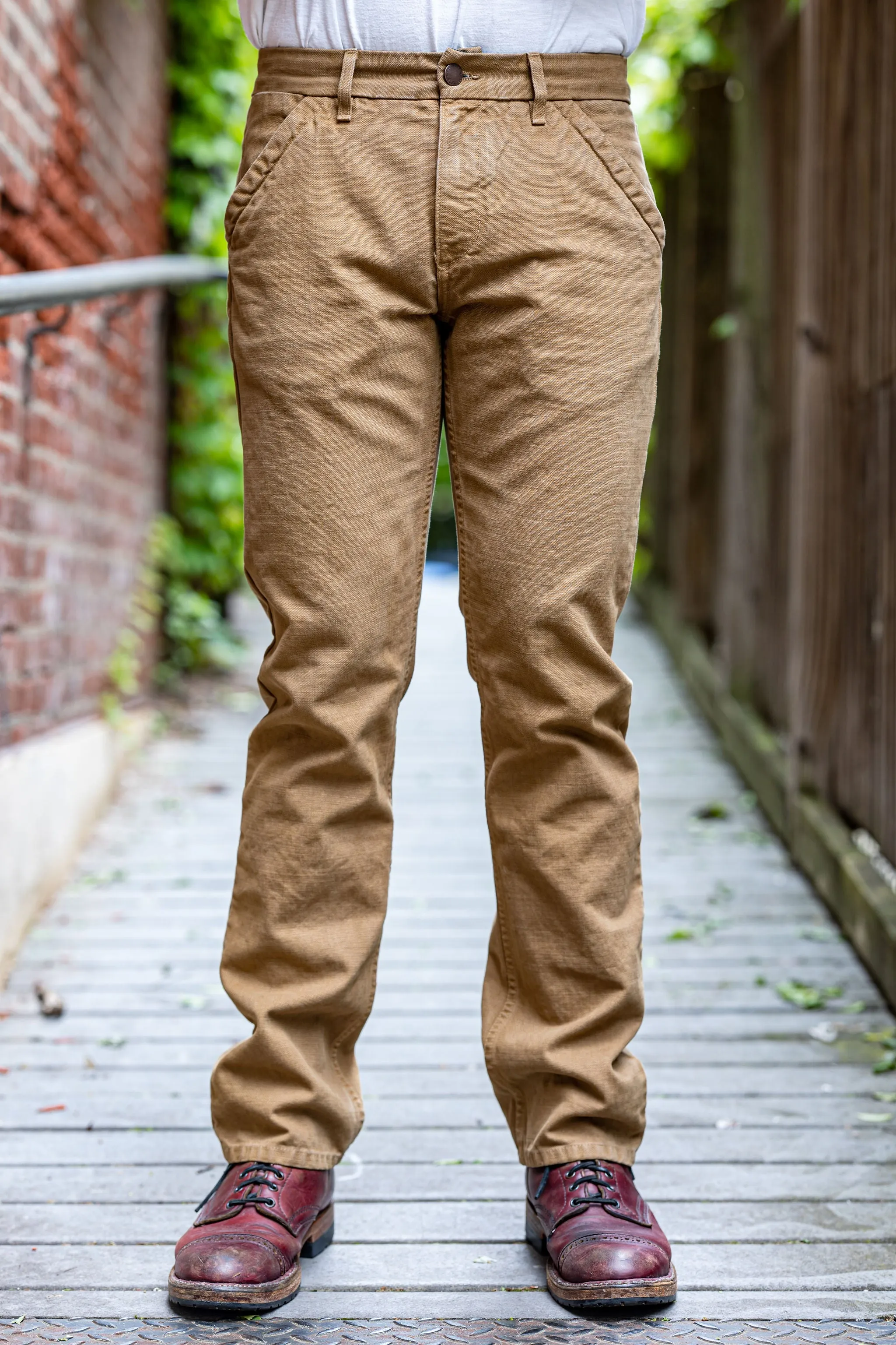 Freenote Cloth Workers Chino Slim Fit - 14oz Slub Tan sold by Franklin and Poe