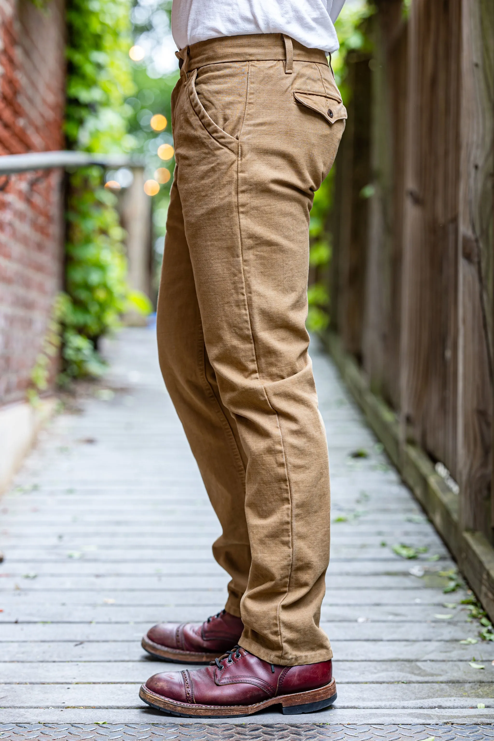 Freenote Cloth Workers Chino Slim Fit - 14oz Slub Tan sold by Franklin and Poe product image thumbnail 2