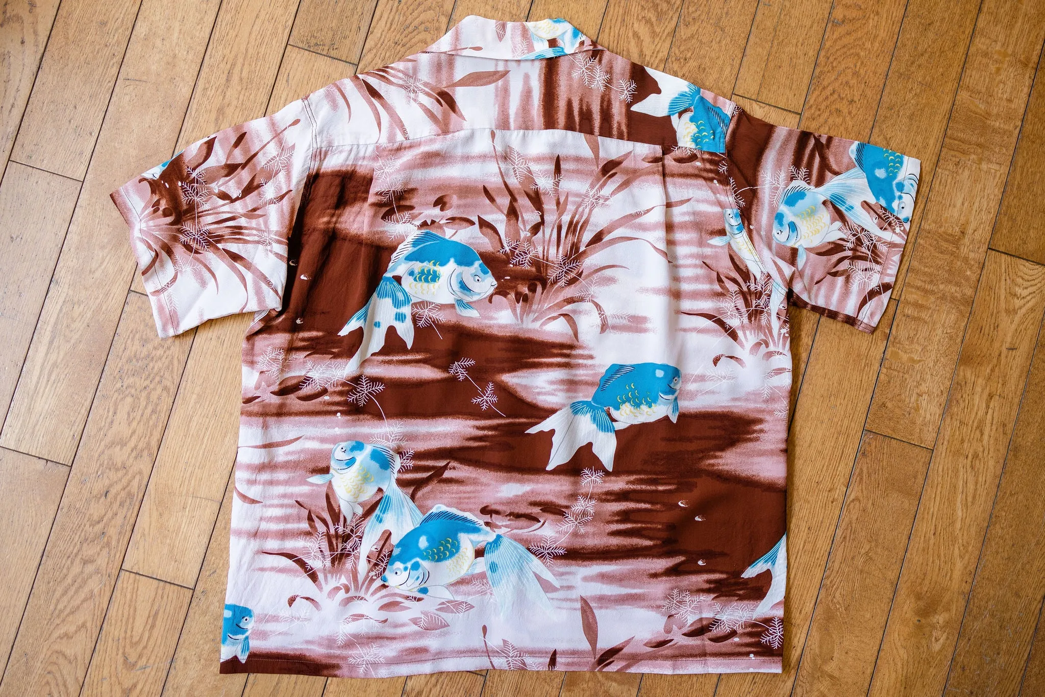 Sun Surf Goldfish S/S Rayon Hawaiian Shirt - Brown sold by Franklin and Poe product image thumbnail 5