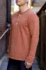 Freenote Cloth 13oz Henley L/S - Rust sold by Franklin and Poe