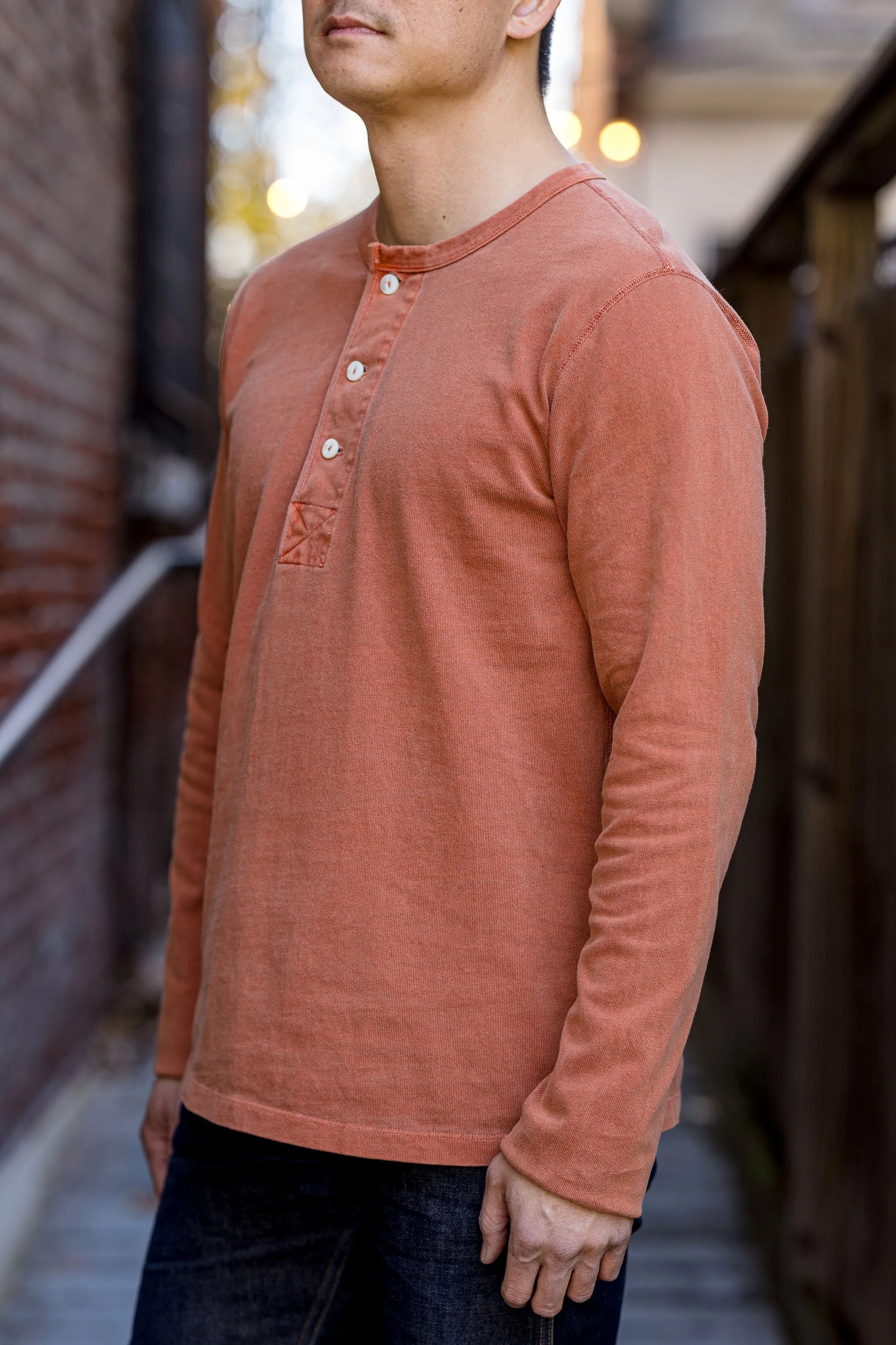 Freenote Cloth 13oz Henley L/S - Rust sold by Franklin and Poe product image thumbnail 2
