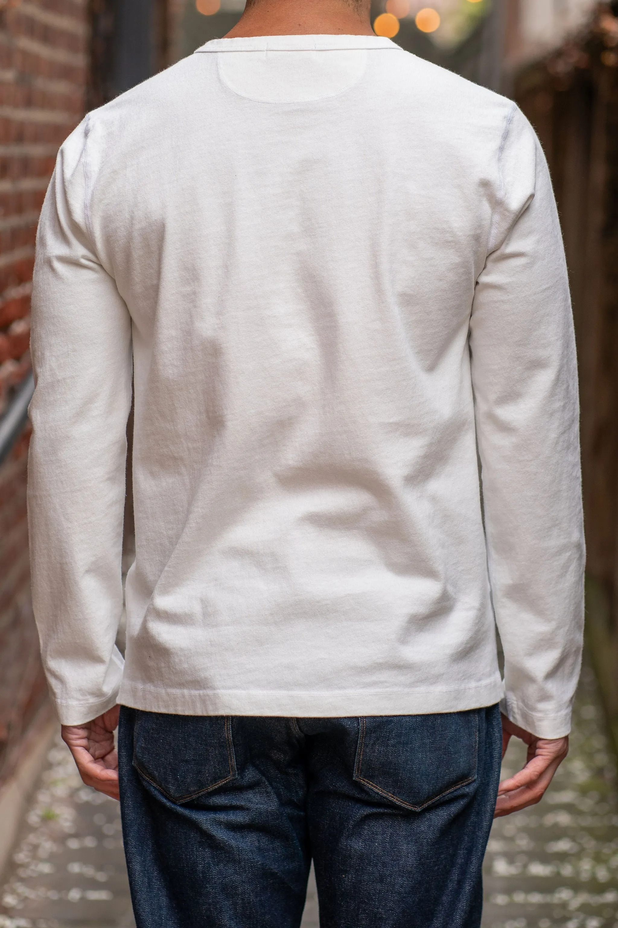Freenote Cloth 13oz Henley L/S - White sold by Franklin and Poe product image thumbnail 2