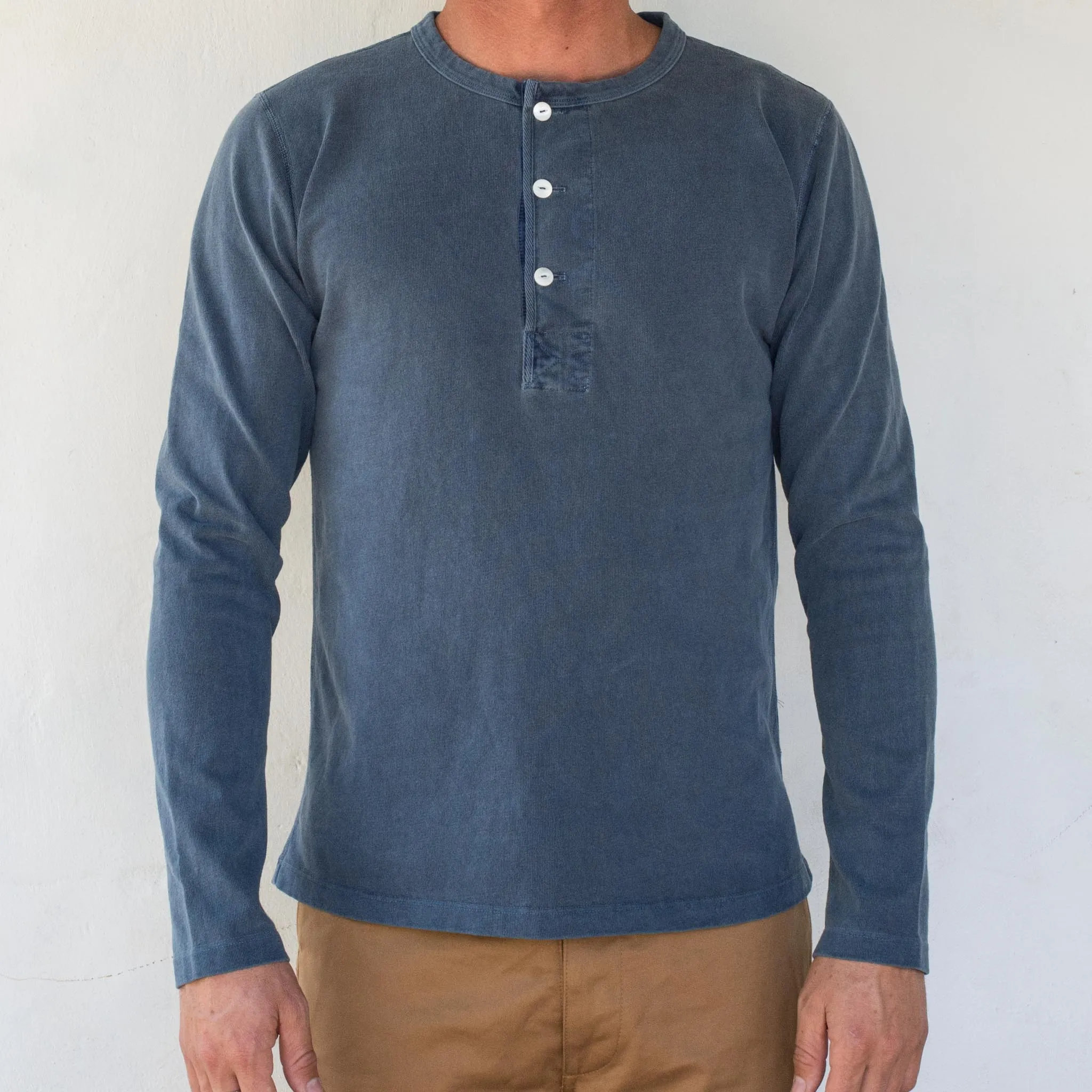 Freenote Cloth 13oz Henley L/S - Faded Blue sold by Franklin and Poe product image thumbnail 3