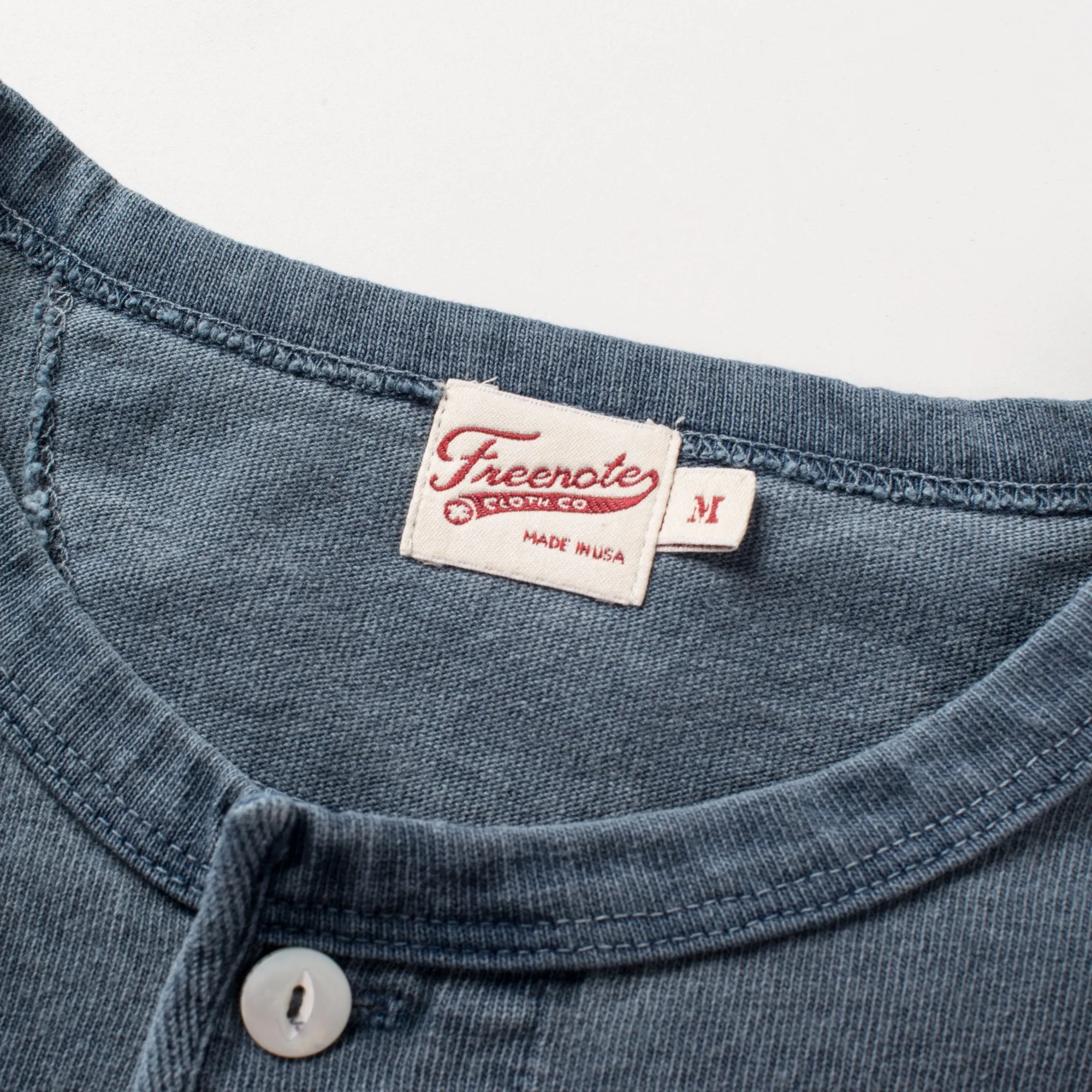Freenote Cloth 13oz Henley L/S - Faded Blue sold by Franklin and Poe product image thumbnail 4