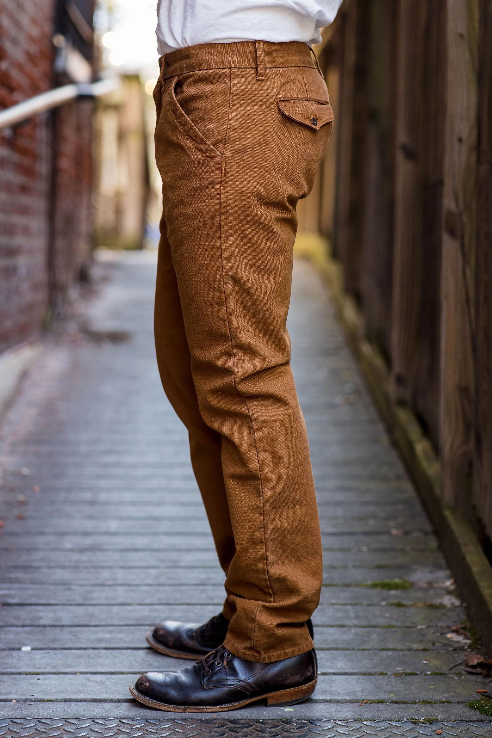 Freenote Cloth Workers Chino Slim Fit - 14oz Slub Rust sold by Franklin and Poe product image thumbnail 2