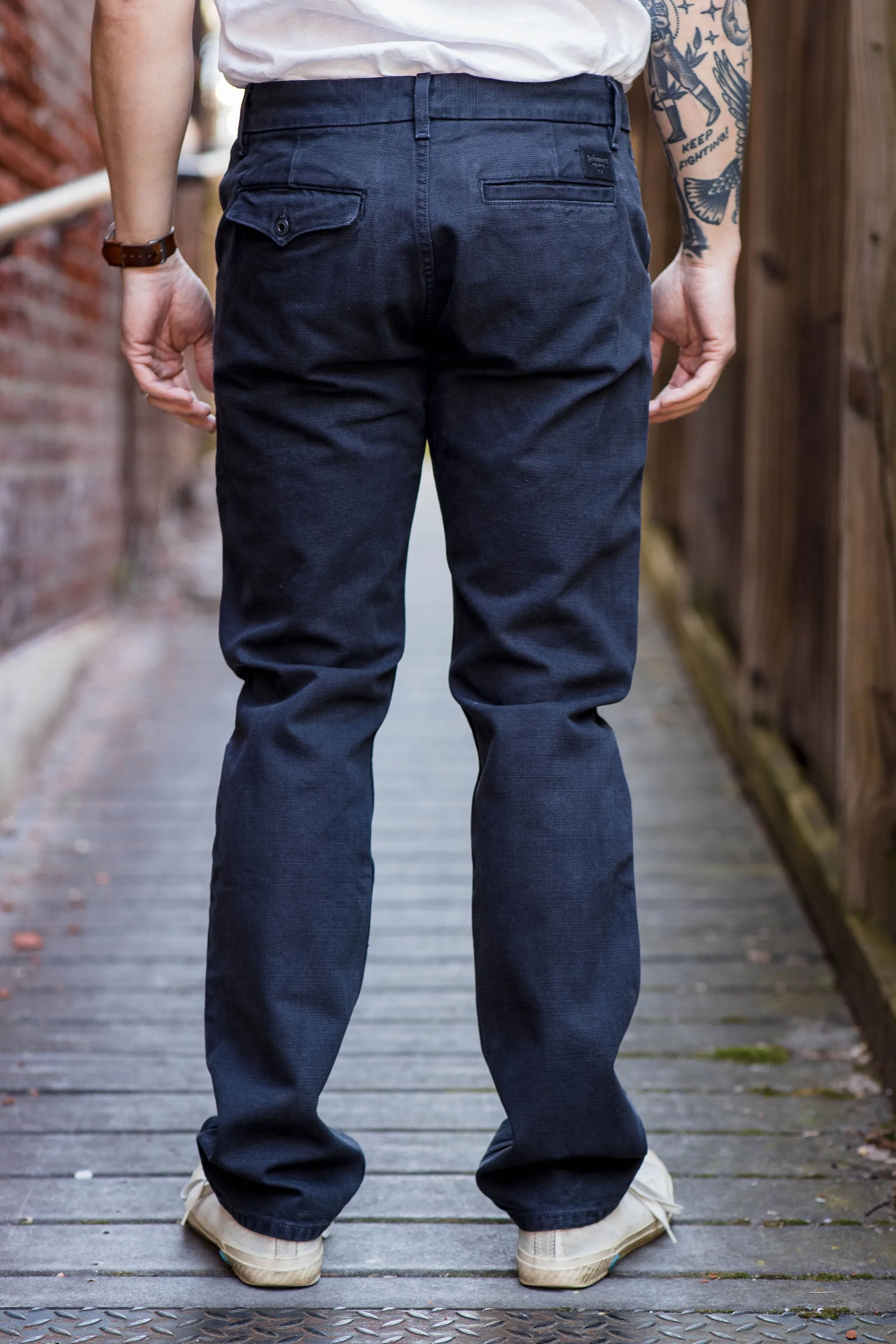 Freenote Cloth Workers Chino Slim Fit - 14oz Slub Black sold by Franklin and Poe product image thumbnail 3