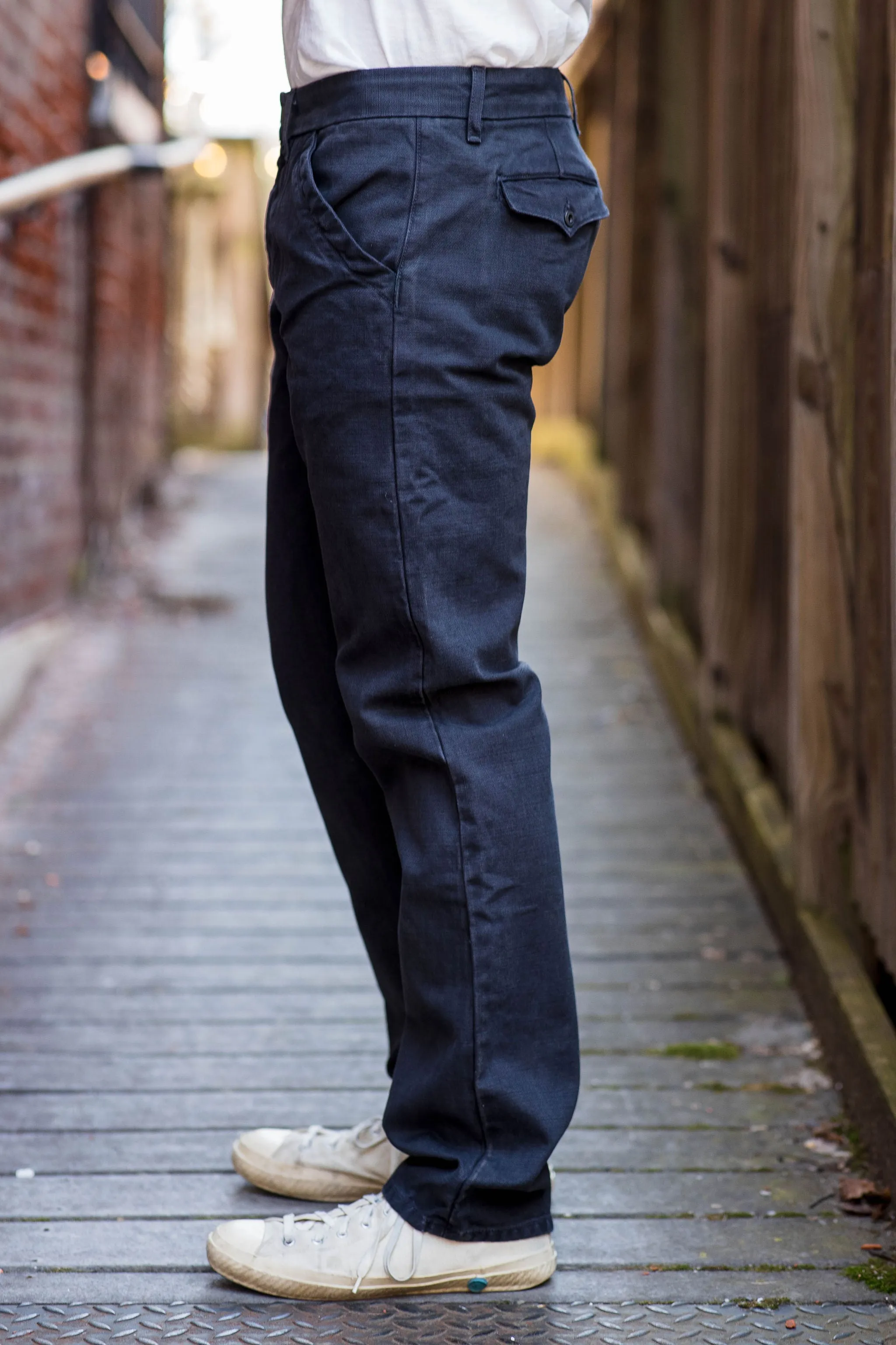 Freenote Cloth Workers Chino Slim Fit - 14oz Slub Black sold by Franklin and Poe product image thumbnail 2