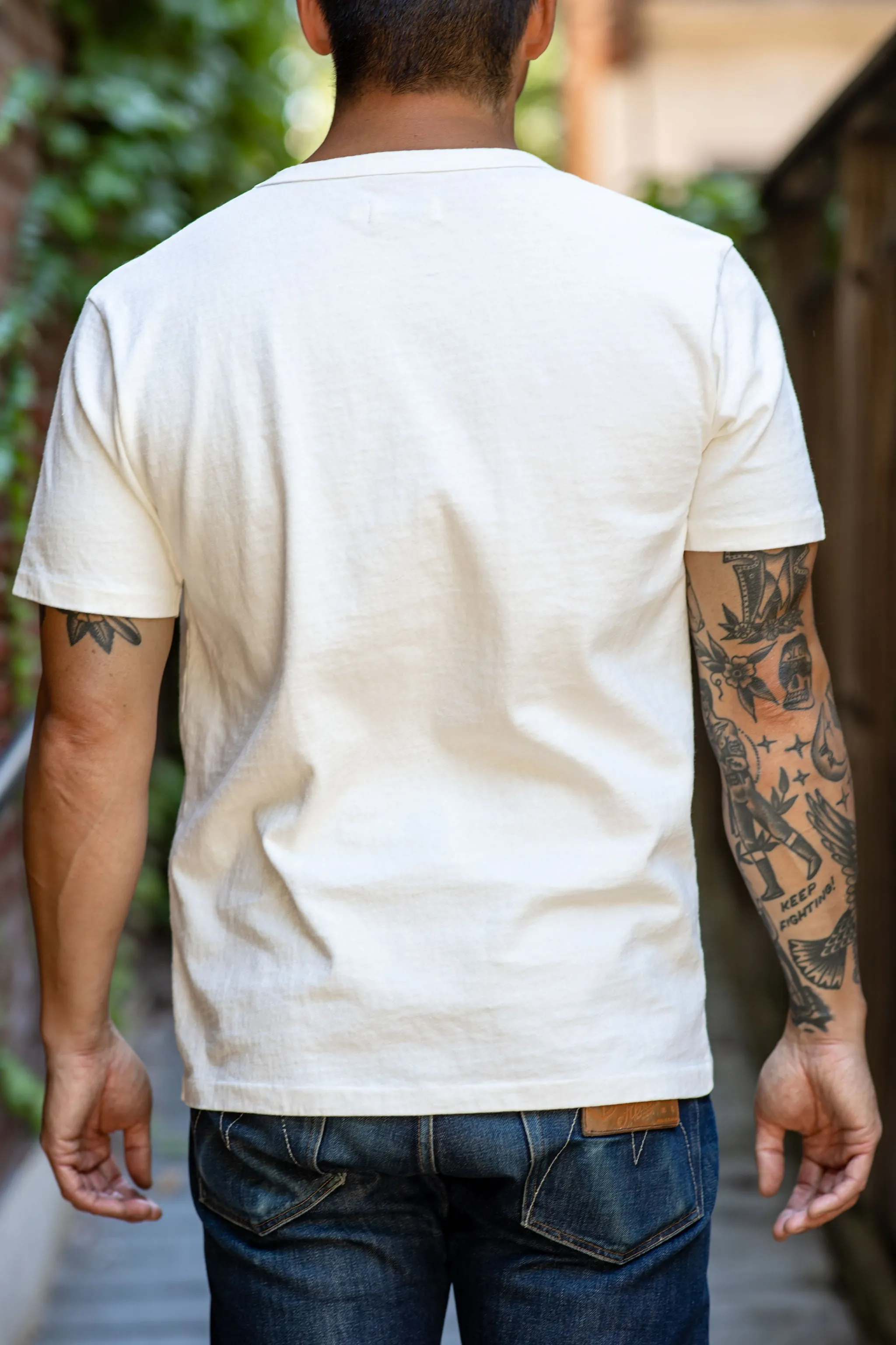 Freenote Cloth 13oz Pocket T-Shirt - White sold by Franklin and Poe product image thumbnail 2