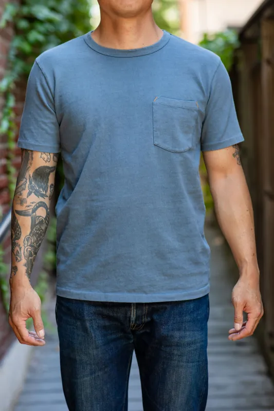 Freenote Cloth 13oz Pocket T-Shirt - Faded Blue sold by Franklin and Poe