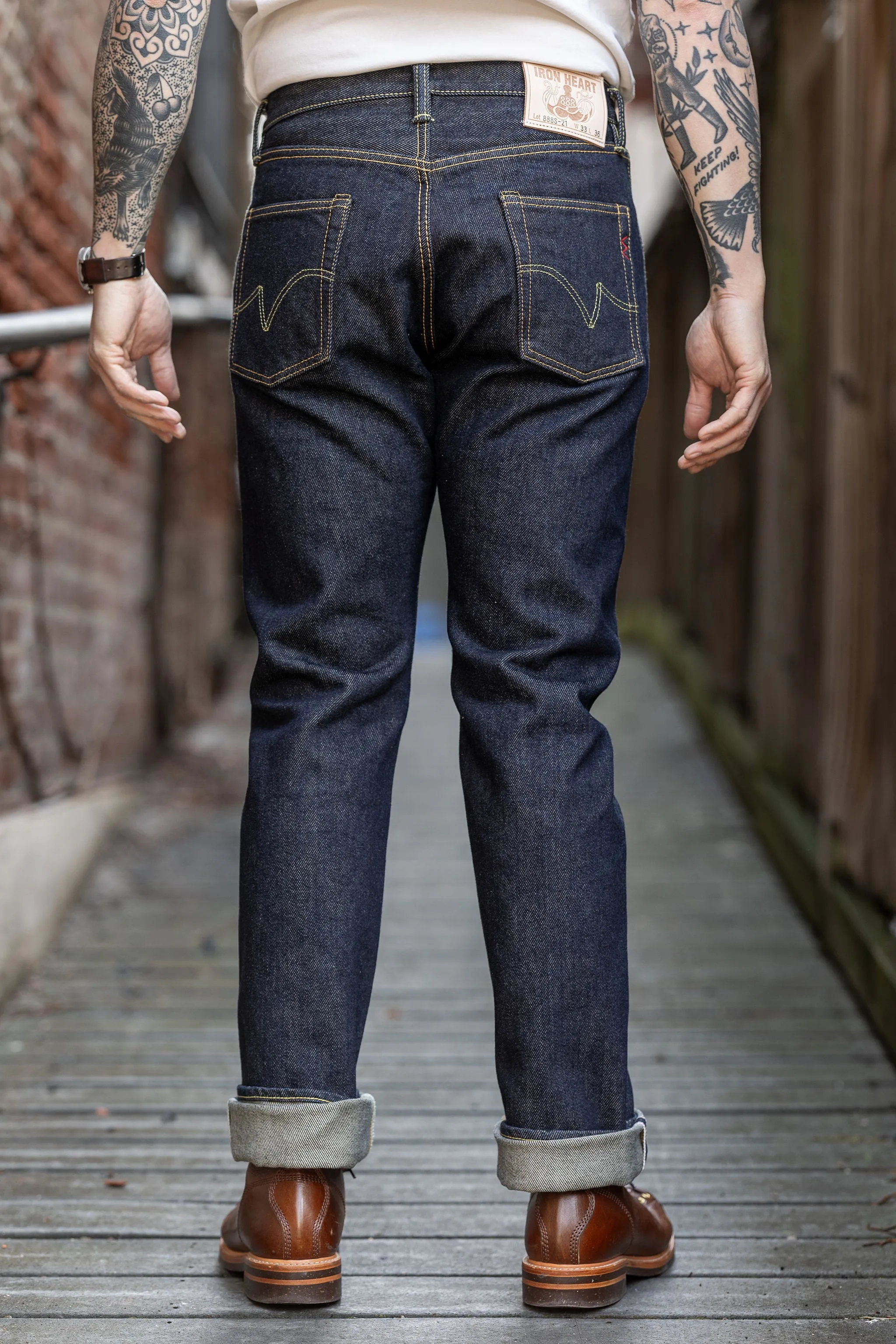 Iron Heart IH-888S-21 Indigo 21oz. Selvedge Denim - Tapered Cut sold by Franklin and Poe product image thumbnail 3