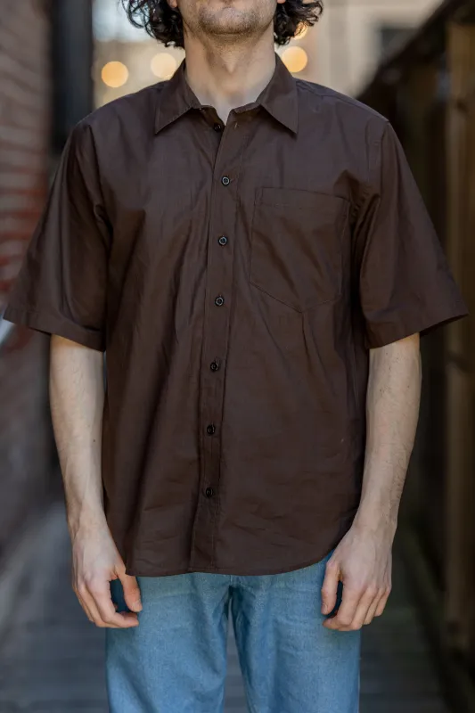 Hansen Garments Reidar Short Sleeve Shirt - Chocolate sold by Franklin and Poe