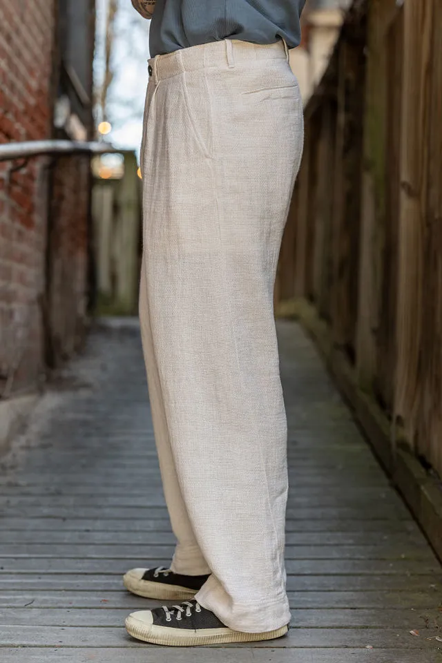 Hansen Garments Bobby Wide Pleated Trousers - Off White Gauze sold by Franklin and Poe product image thumbnail 2