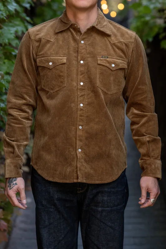Iron Heart IHSH-398-CAM - 11oz Corduroy Western Shirt - Camel sold by Franklin and Poe