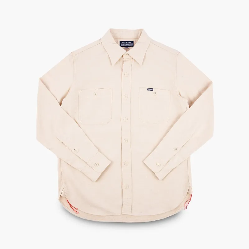 Iron Heart IHSH-414-WHT 9oz Cotton Linen Work Shirt - Off White sold by Franklin and Poe