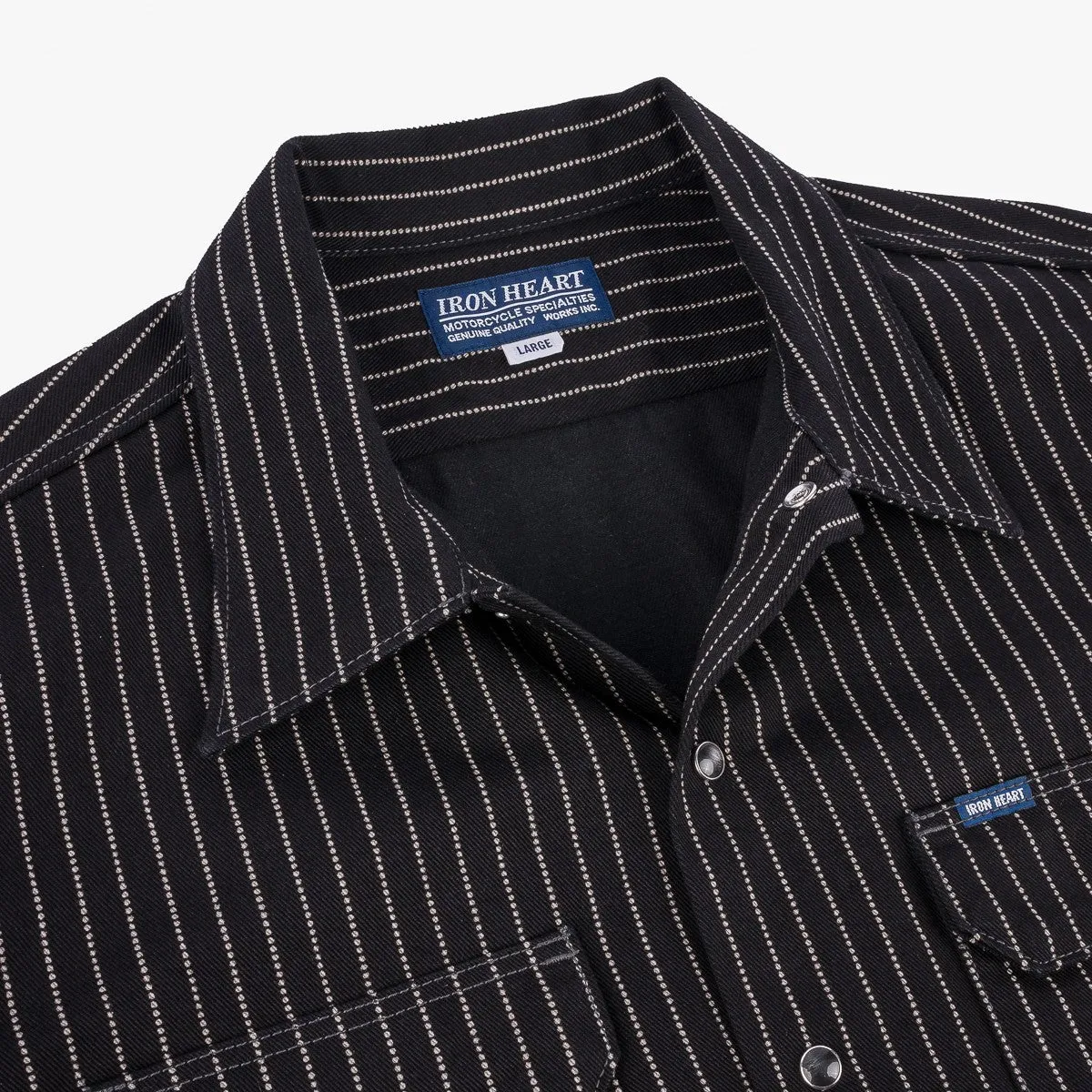 Iron Heart IHSH-416-BLK 10oz Wabash Short Sleeved Mechanic Shirt - Black sold by Franklin and Poe product image thumbnail 5