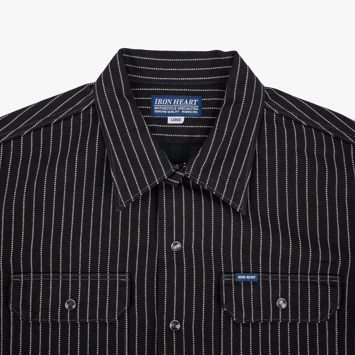 Iron Heart IHSH-416-BLK 10oz Wabash Short Sleeved Mechanic Shirt - Black sold by Franklin and Poe product image thumbnail 3