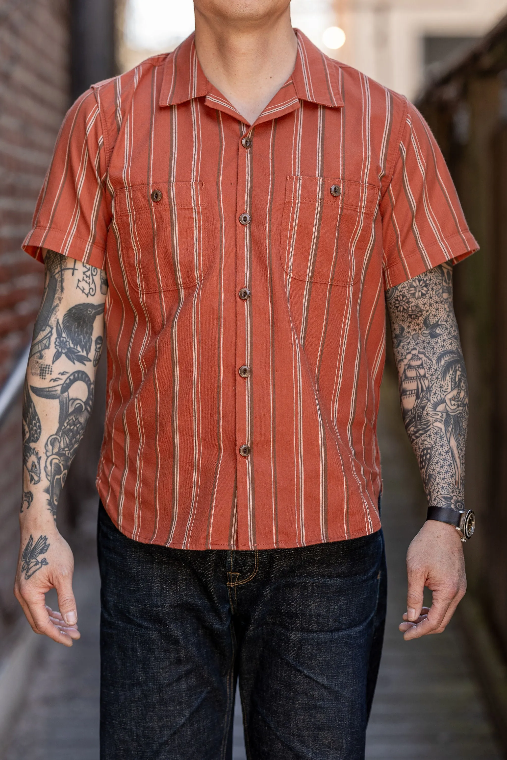 Freenote Cloth Dayton - Orange Stripe sold by Franklin and Poe