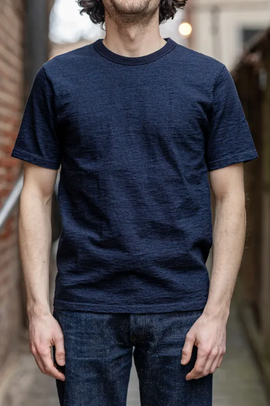 UES No. 7 Yarn-Dyed Indigo T-Shirt sold by Franklin and Poe