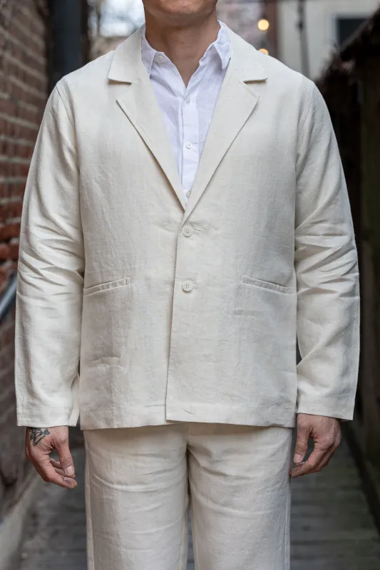 Blluemade Blazer - Belgian Linen Natural sold by Franklin and Poe