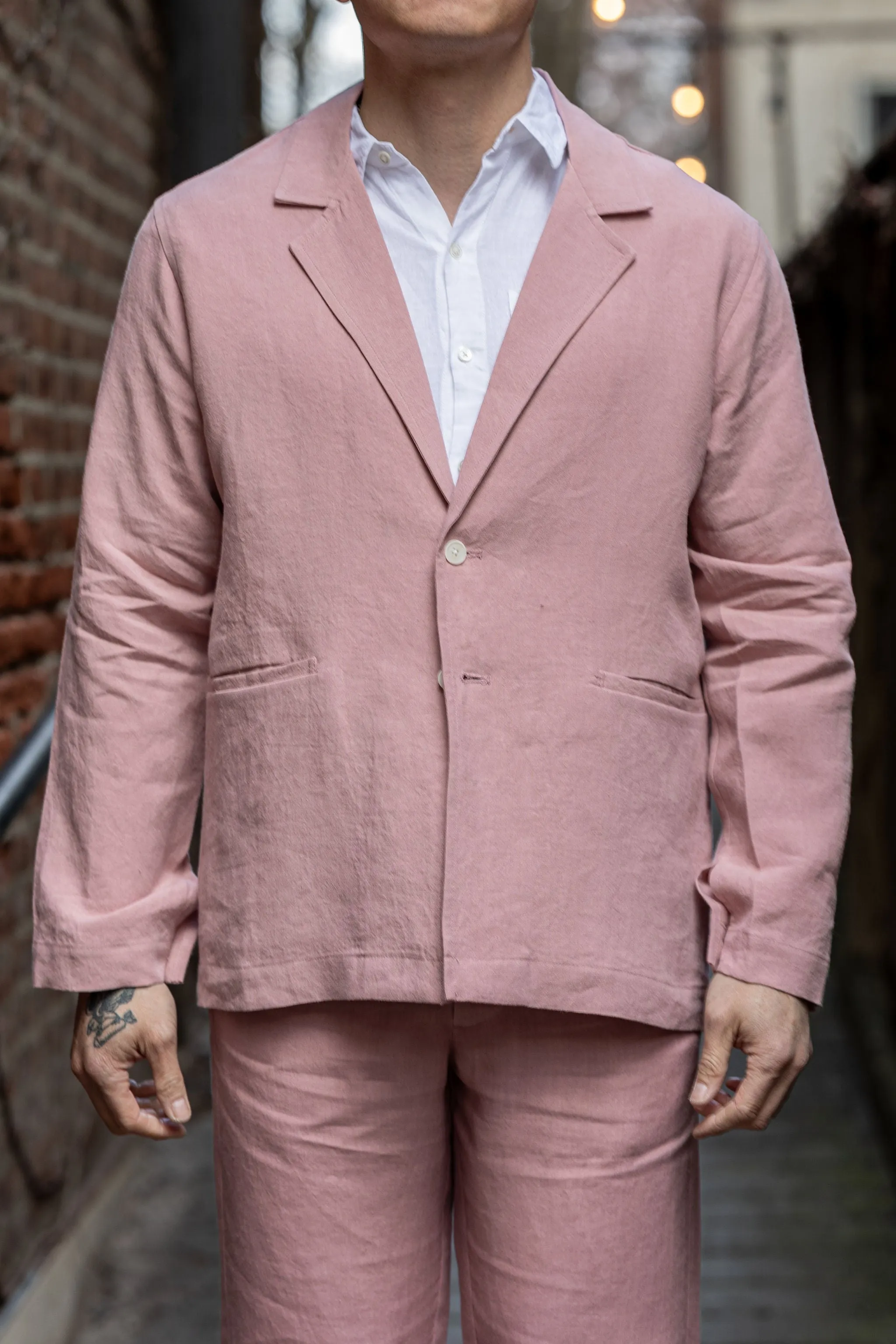 Blluemade Blazer - Belgian Linen Pink sold by Franklin and Poe