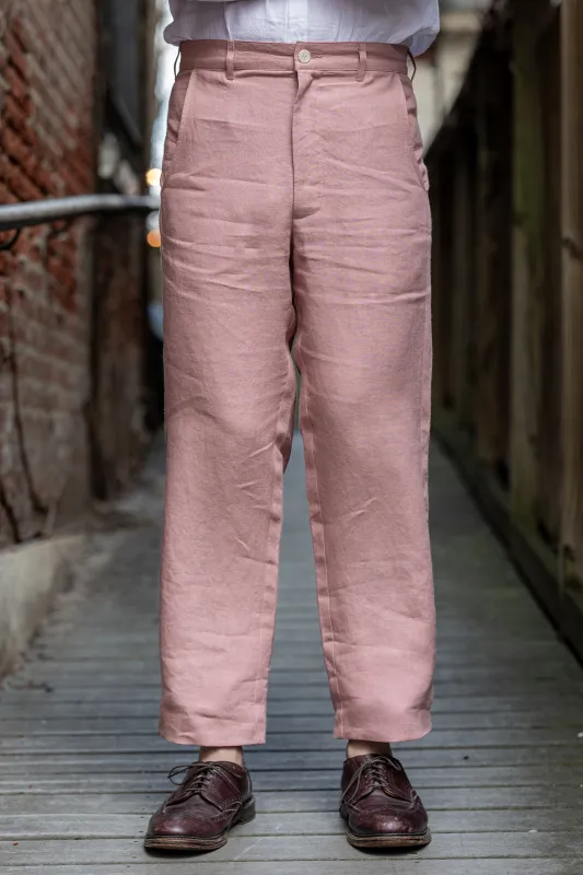 Blluemade Sateen Pant - Belgian Linen Pink sold by Franklin and Poe