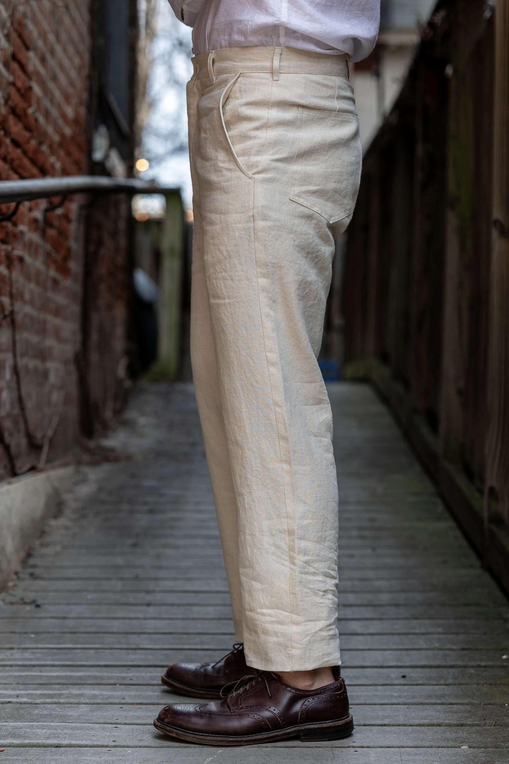 Blluemade Sateen Pant - Belgian Linen Natural sold by Franklin and Poe product image thumbnail 2