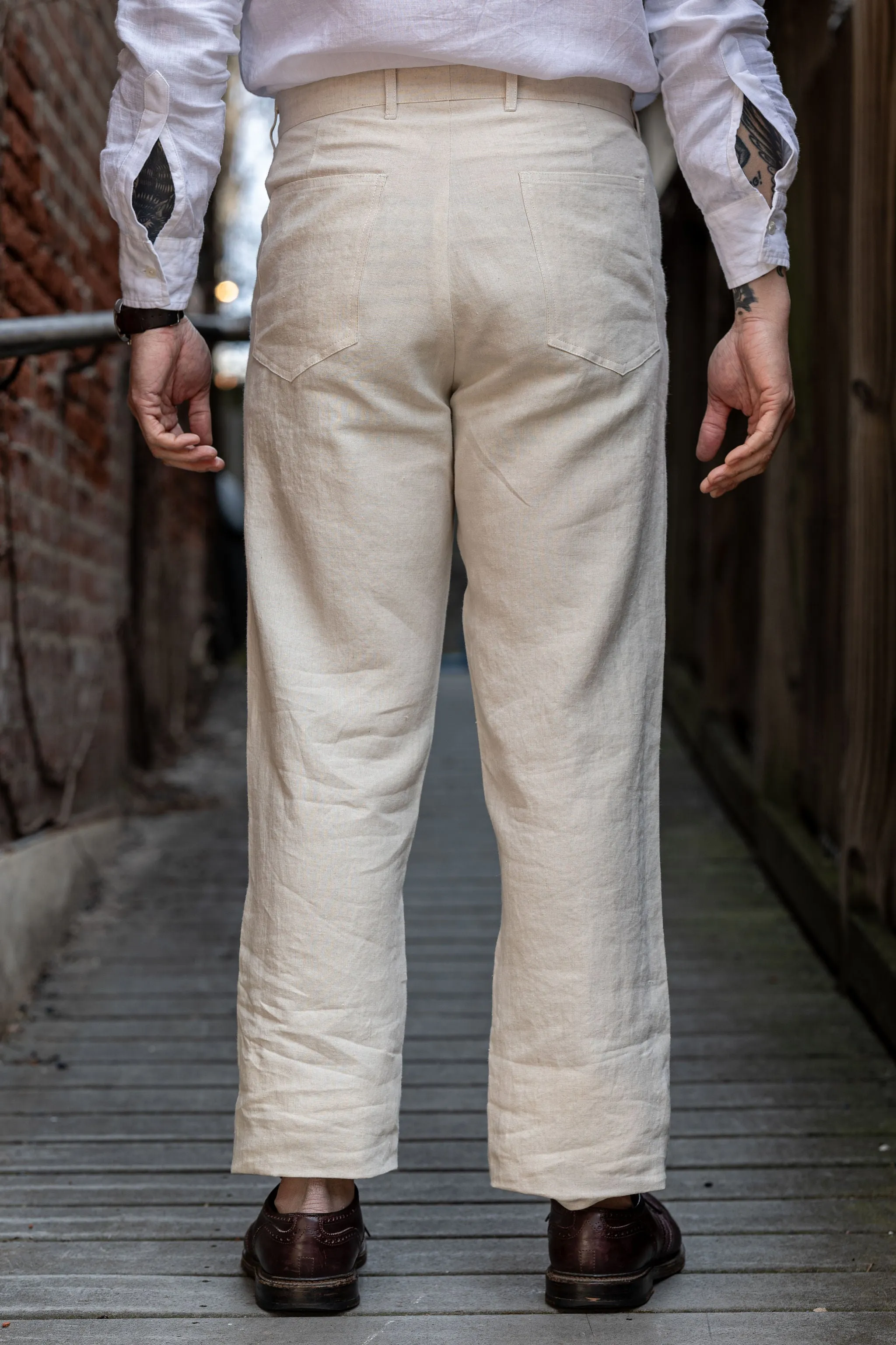 Blluemade Sateen Pant - Belgian Linen Natural sold by Franklin and Poe product image thumbnail 3