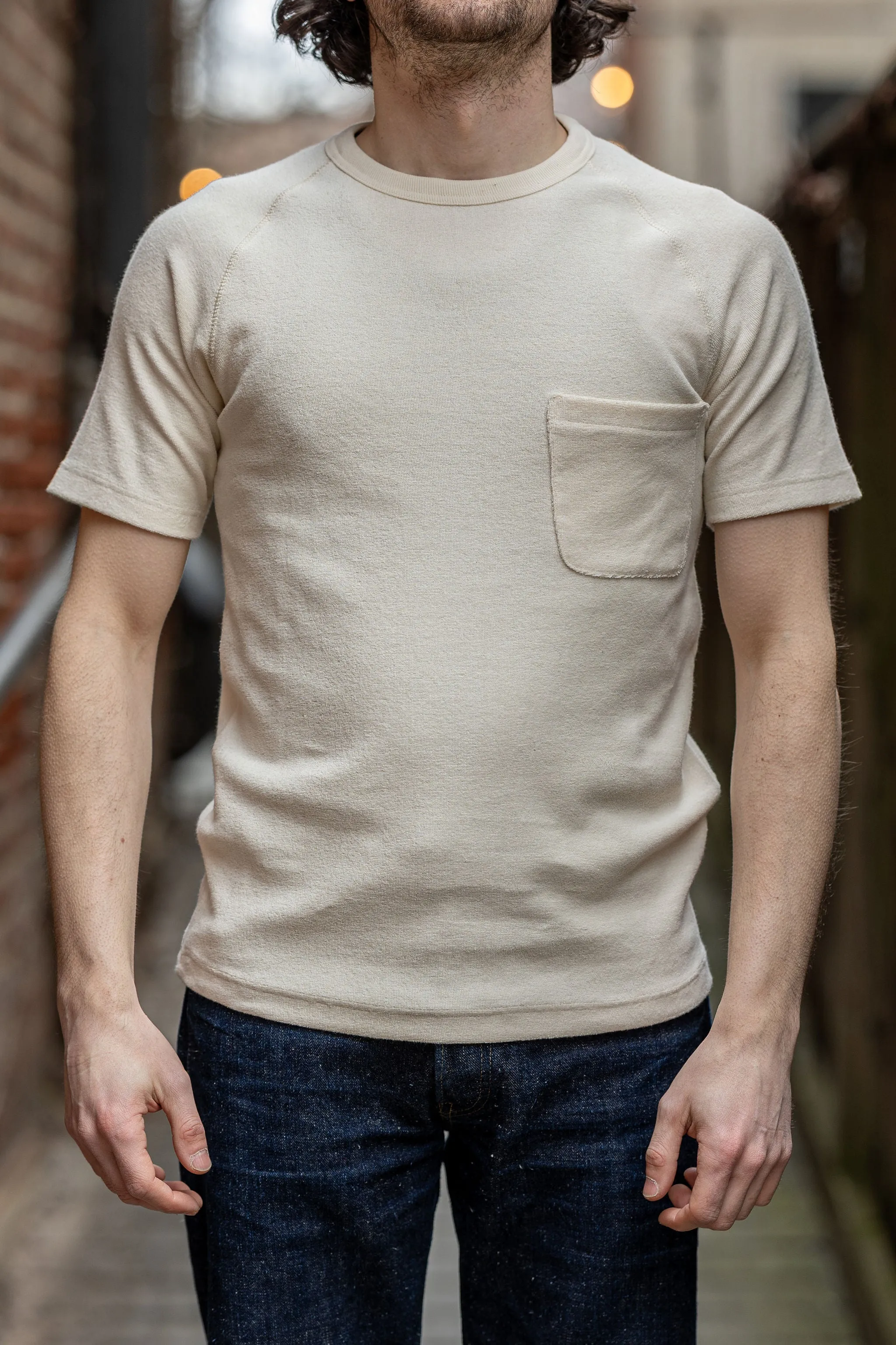 Heimat Textil Raglan Terry Tee - Seashell sold by Franklin and Poe