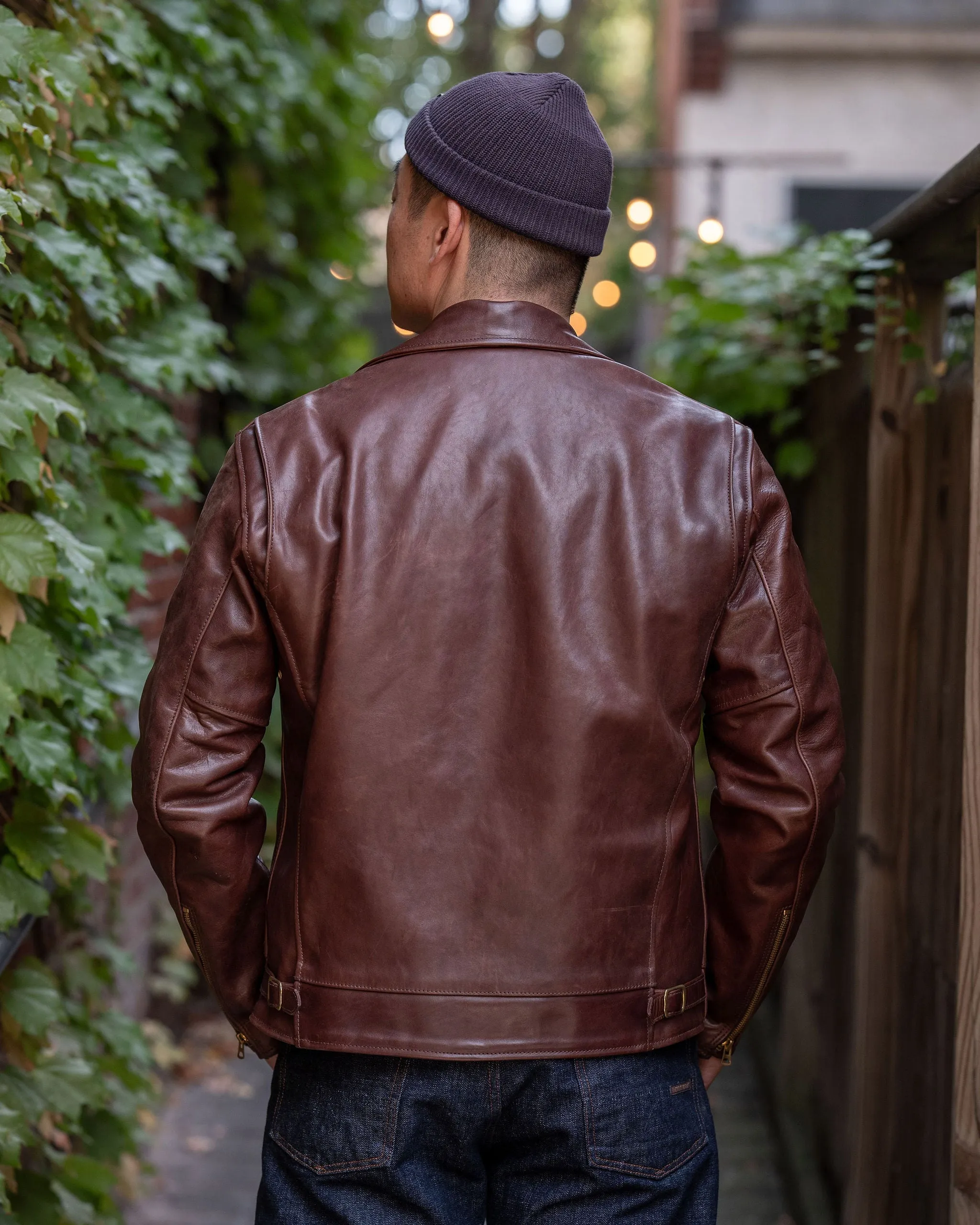 Simmons Bilt x Franklin & Poe Citywide Jacket - Japanese Brown Horsehide Leather sold by Franklin and Poe product image thumbnail 5