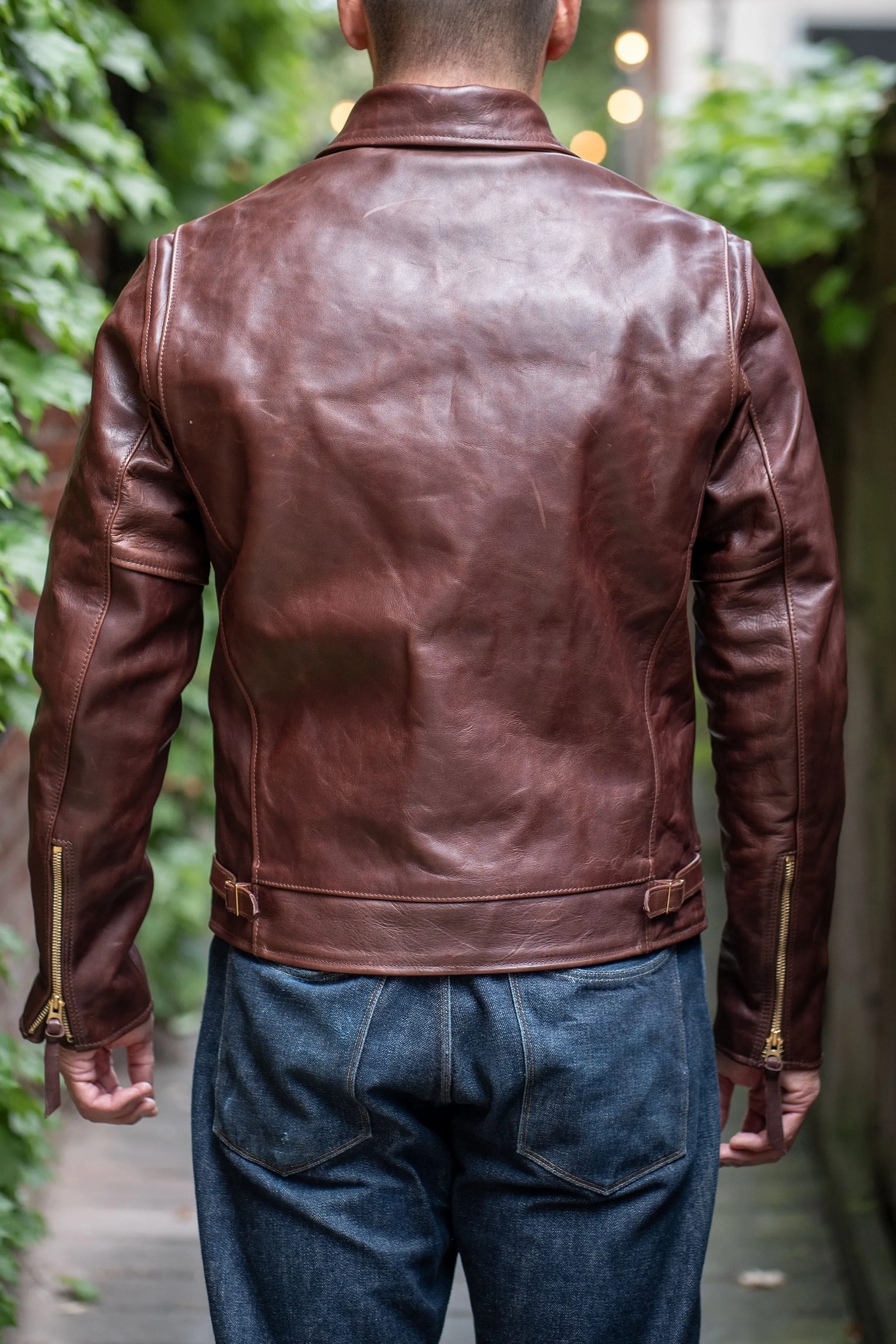 Simmons Bilt x Franklin & Poe Citywide Jacket - Japanese Brown Horsehide Leather sold by Franklin and Poe product image thumbnail 3