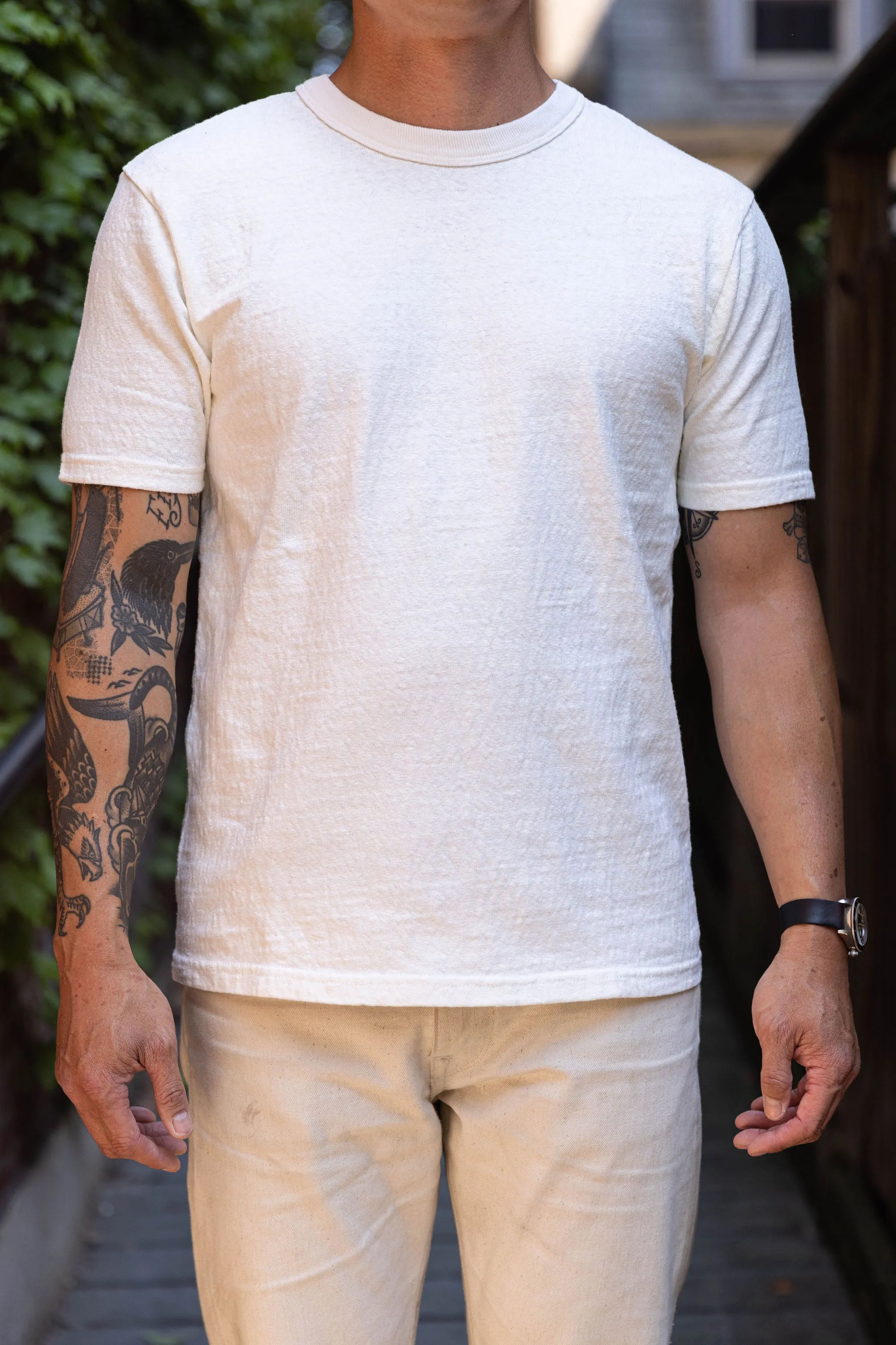 UES No. 8 Slub Nep Short Sleeve Tee - White sold by Franklin and Poe
