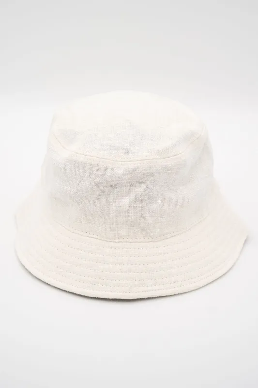 Blluemade Bucket Hat - Belgian Linen White sold by Franklin and Poe