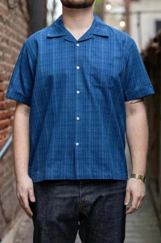 3sixteen Vacation Shirt - Indigo Microcheck sold by Franklin and Poe