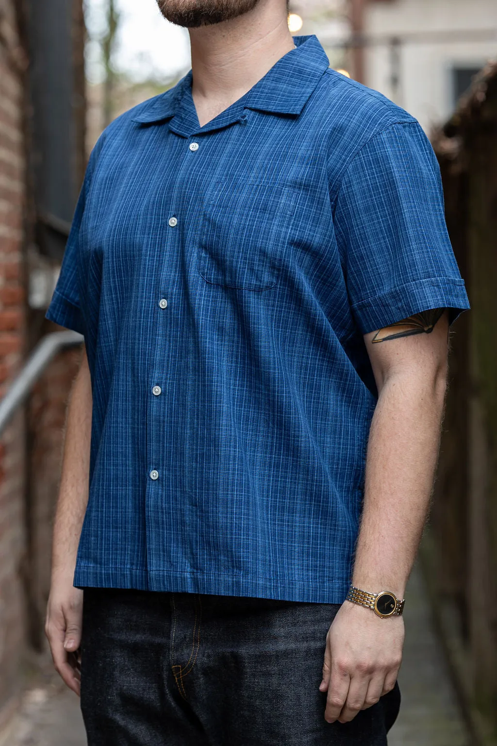 3sixteen Vacation Shirt - Indigo Microcheck sold by Franklin and Poe product image thumbnail 2