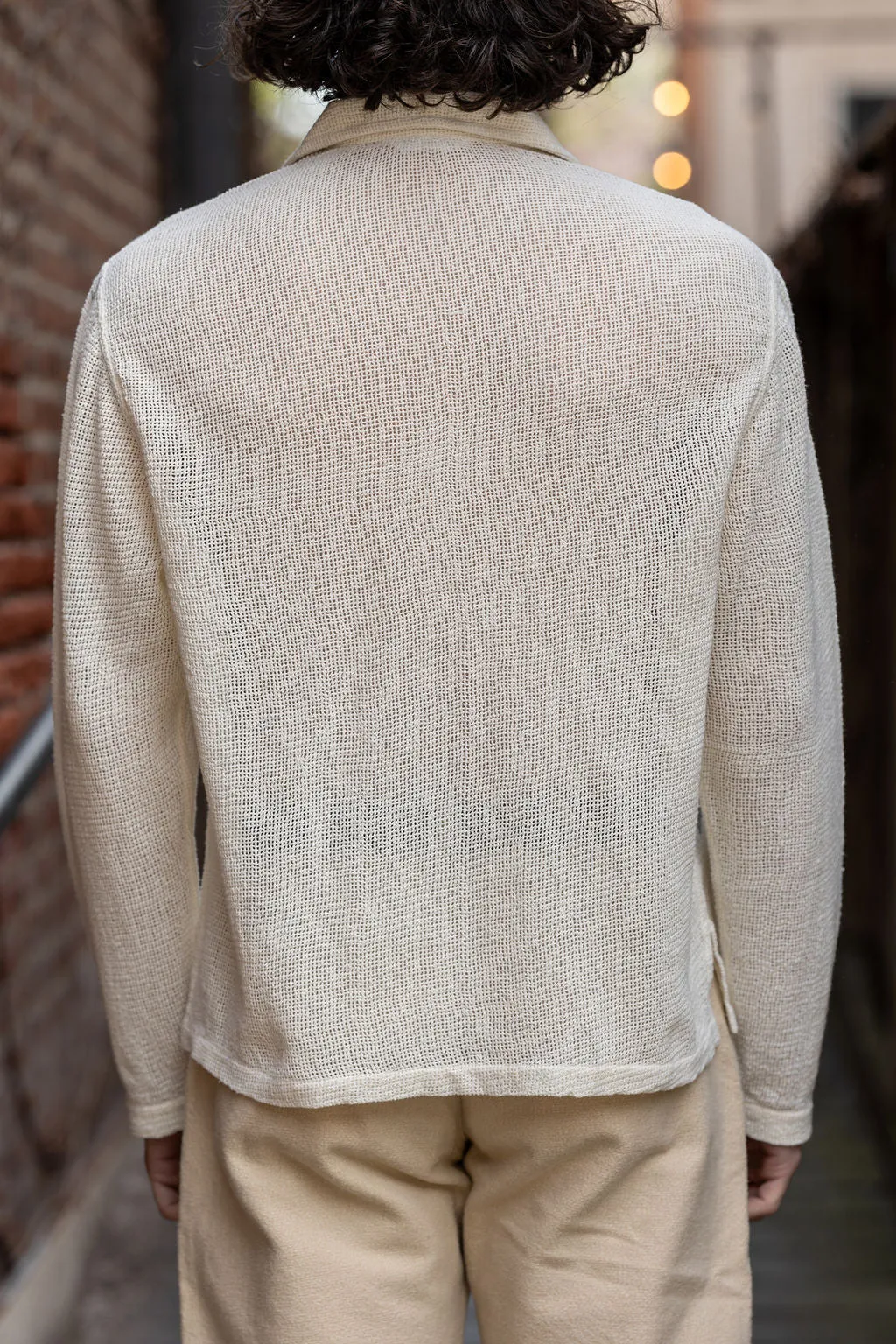 3sixteen Loop Collar Shirt - Ecru Mesh sold by Franklin and Poe product image thumbnail 3