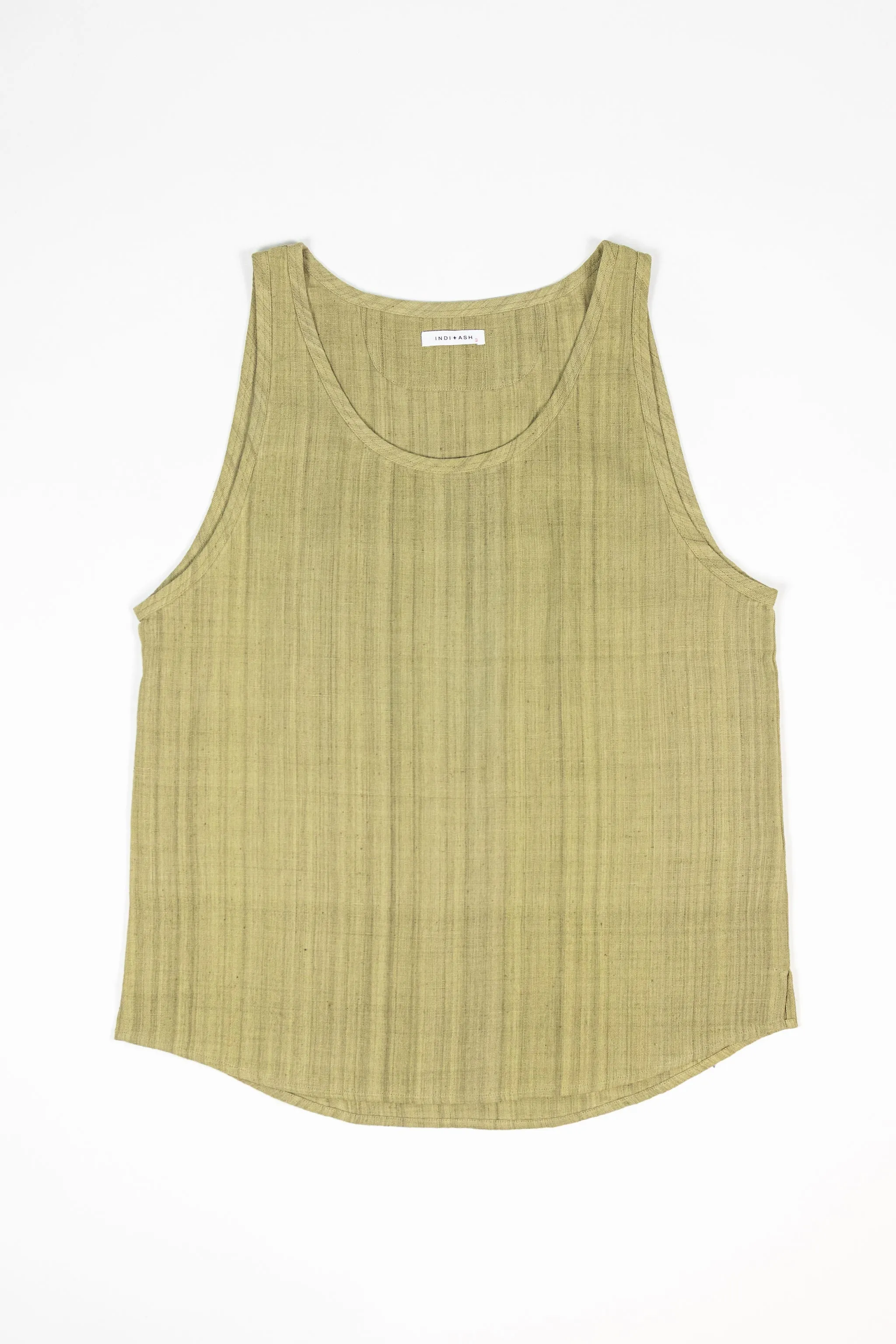 Indi + Ash Ripley Tank Handwoven Kala Cotton - Soft Olive sold by Franklin and Poe