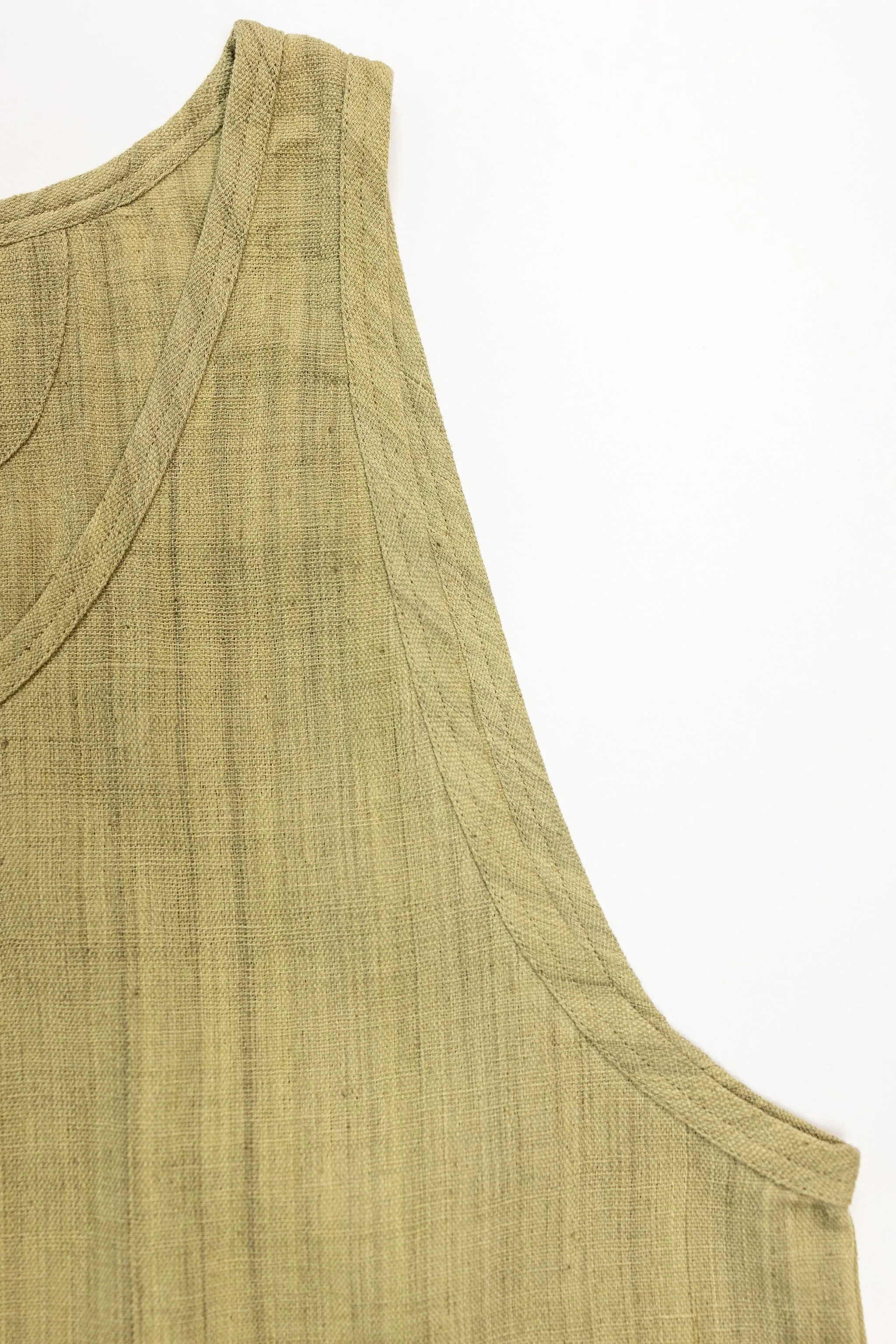 Indi + Ash Ripley Tank Handwoven Kala Cotton - Soft Olive sold by Franklin and Poe product image thumbnail 3