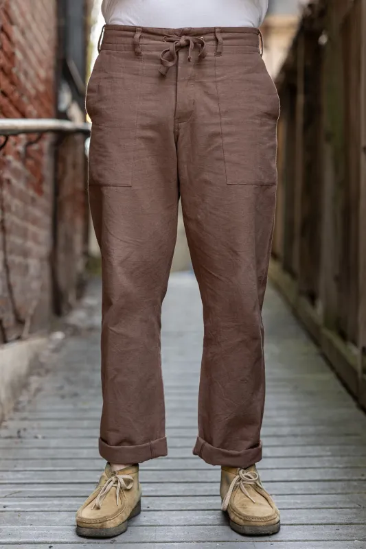 Indi + Ash Obelisk Pant - Handwoven Mauve Denim sold by Franklin and Poe