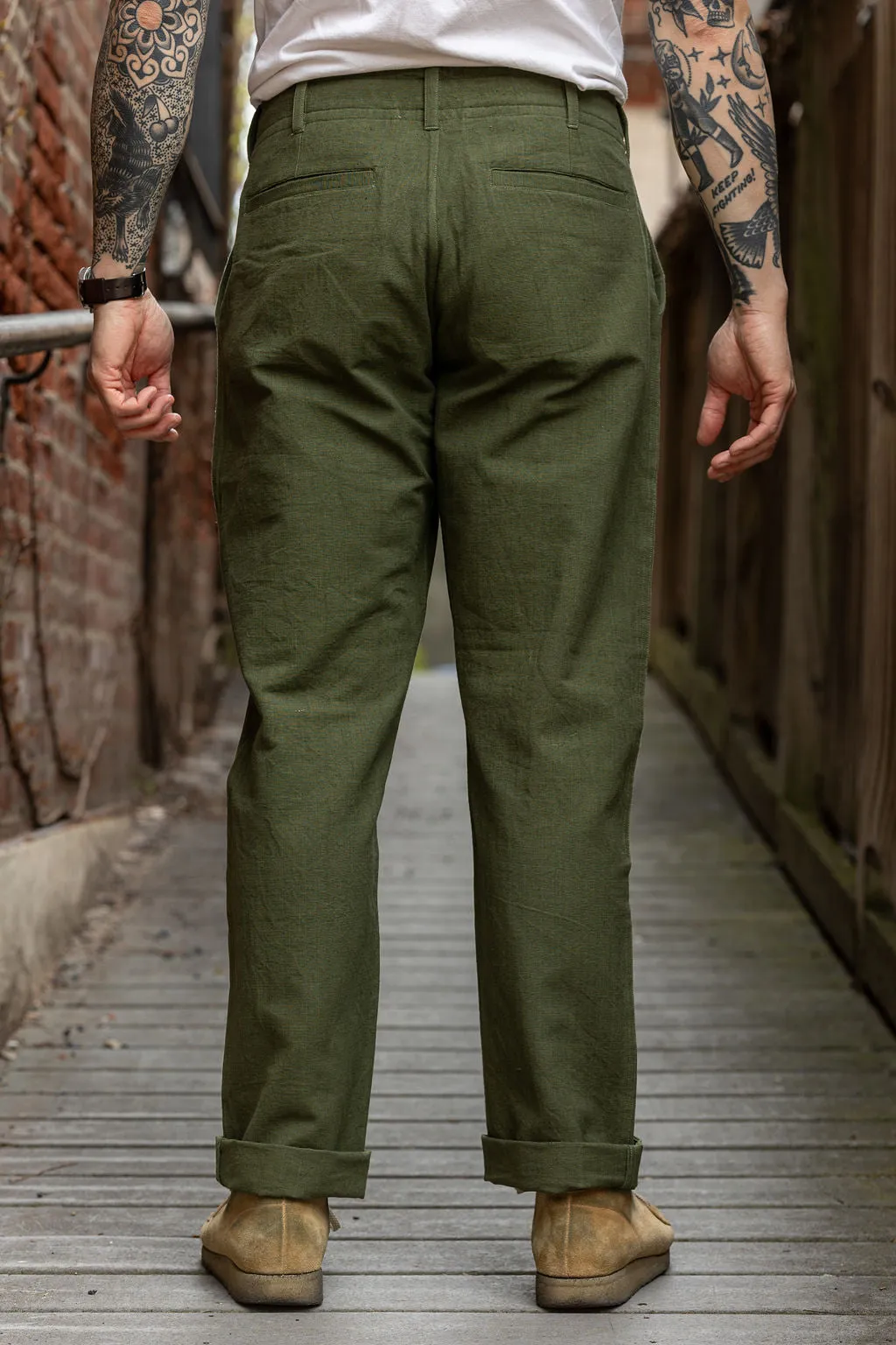 Indi + Ash Obelisk Pant - Handwoven Forest Denim sold by Franklin and Poe product image thumbnail 3