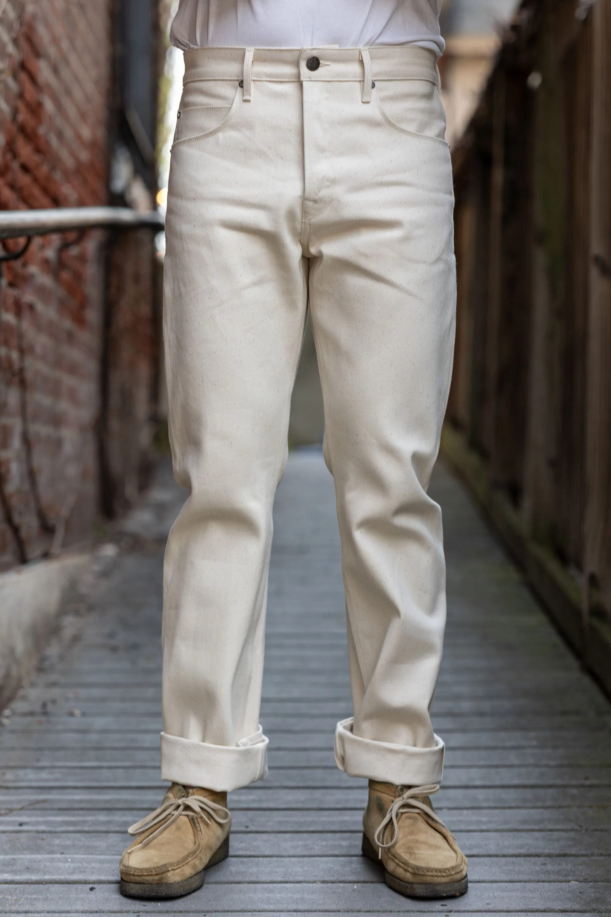 Freenote Cloth Portola - 14oz Ecru Denim sold by Franklin and Poe