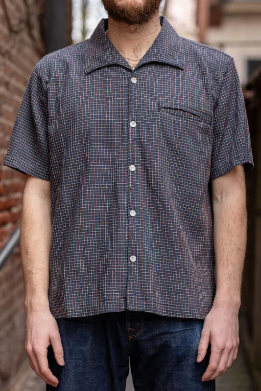 Freenote Cloth Cayucos Seersucker - Blue Plaid sold by Franklin and Poe