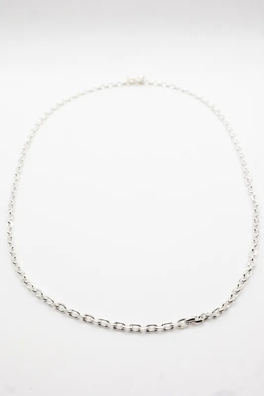 First Arrow's O-063-T Silver T Bar Chain - 55cm made by Franklin and Poe