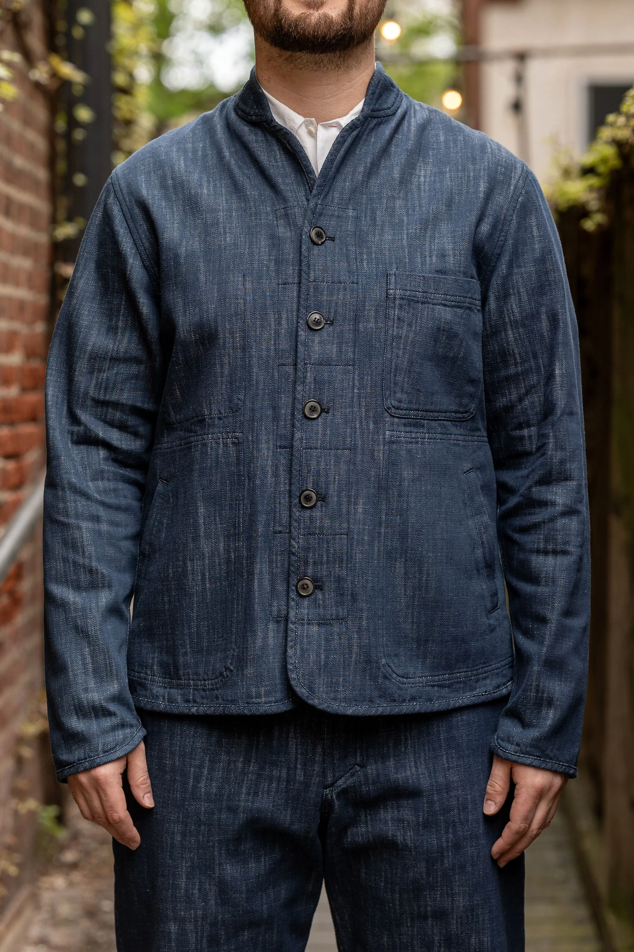 Hansen Garments Erling Work Jacket - Denim Blue sold by Franklin and Poe