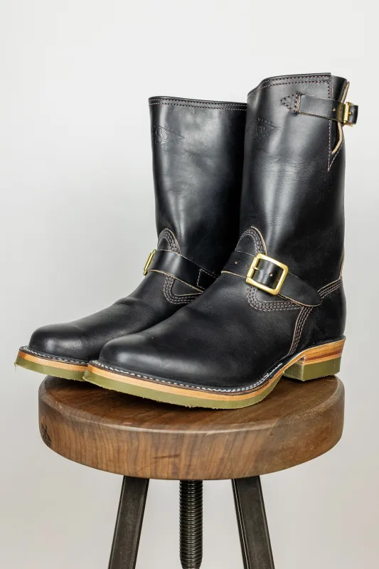 Wesco Boots Mister Lou - Horween Black Horsehide Green Super Grip Sole sold by Franklin and Poe