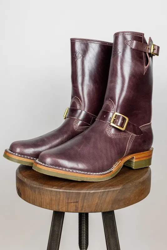 Wesco Boots Mister Lou - Maryam Burgundy Horsehide Green Super Grip Sole sold by Franklin and Poe