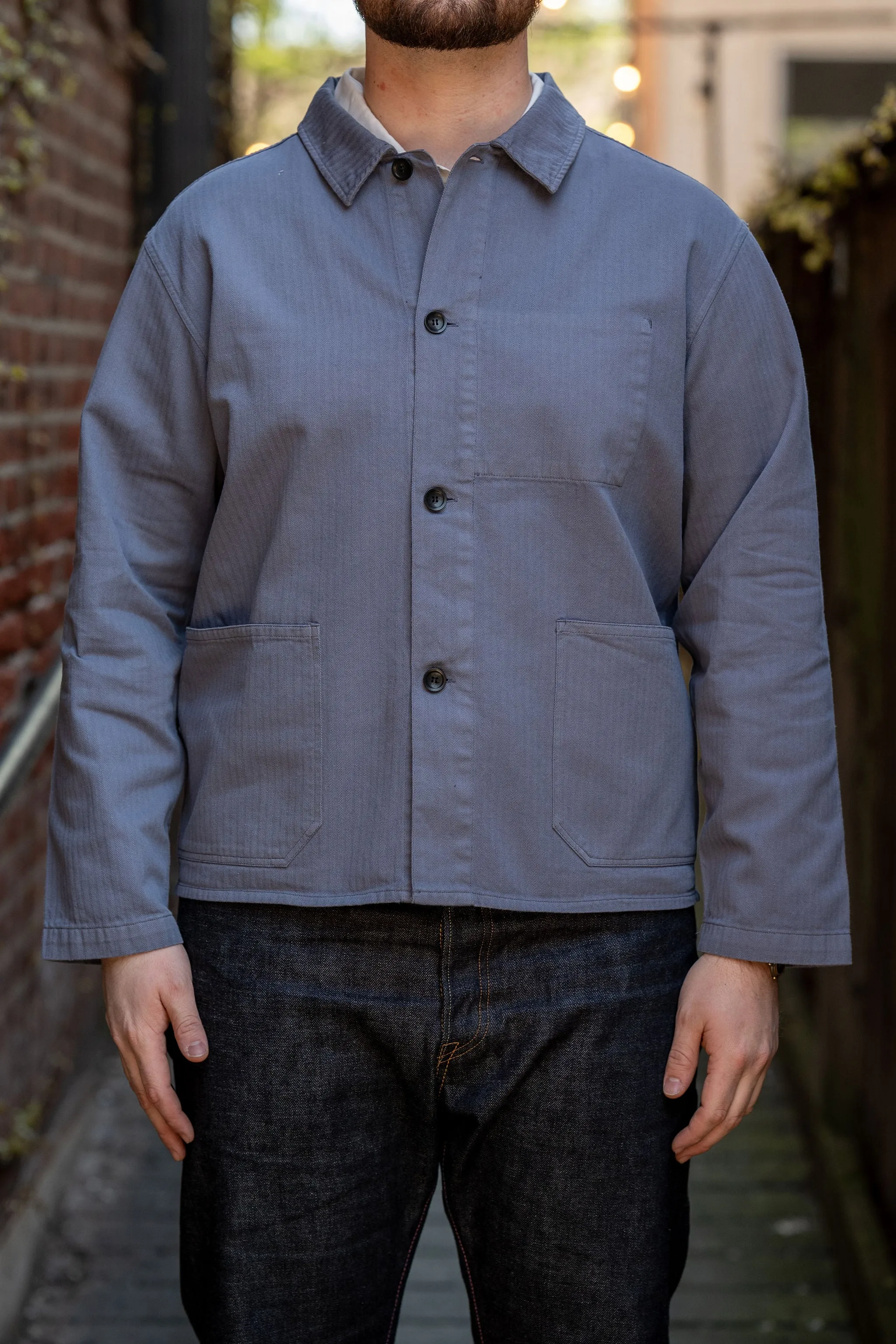 Knickerbocker French Vintage HBT Overshirt - Country Blue sold by Franklin and Poe