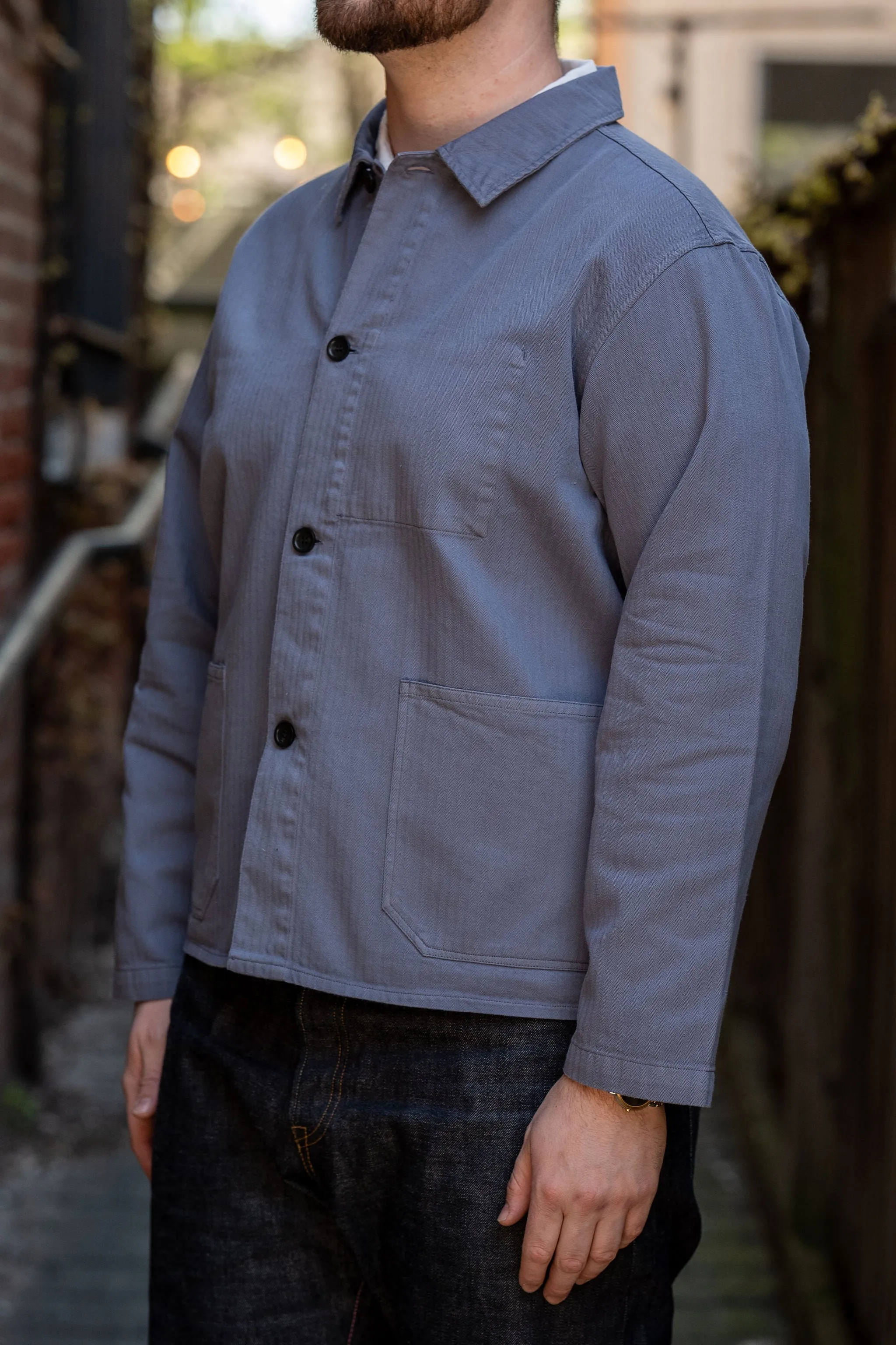 Knickerbocker French Vintage HBT Overshirt - Country Blue sold by Franklin and Poe product image thumbnail 2